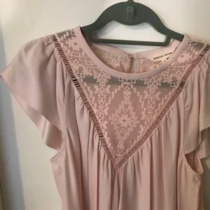 NEVER WORN Rebecca Taylor light pink lace shirt!!